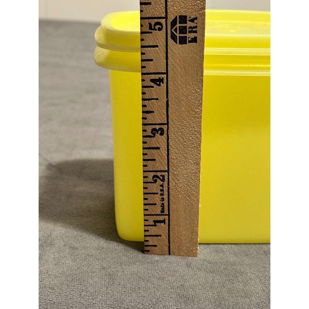 Vintage Tupperware Yellow Rectangular Storage Container Retro Kitchen - Picture 3 of 6